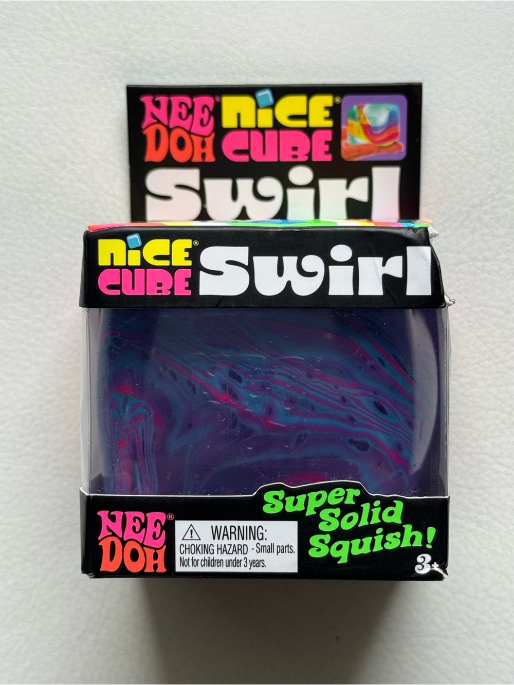 NeeDoh Nice Cube Swirl Blue Pink Purple Squishy Squeeze Toy New SHIPS TODAY!